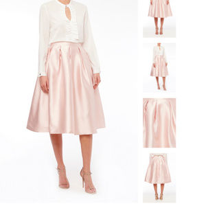 Pink Satin Midi Skirt